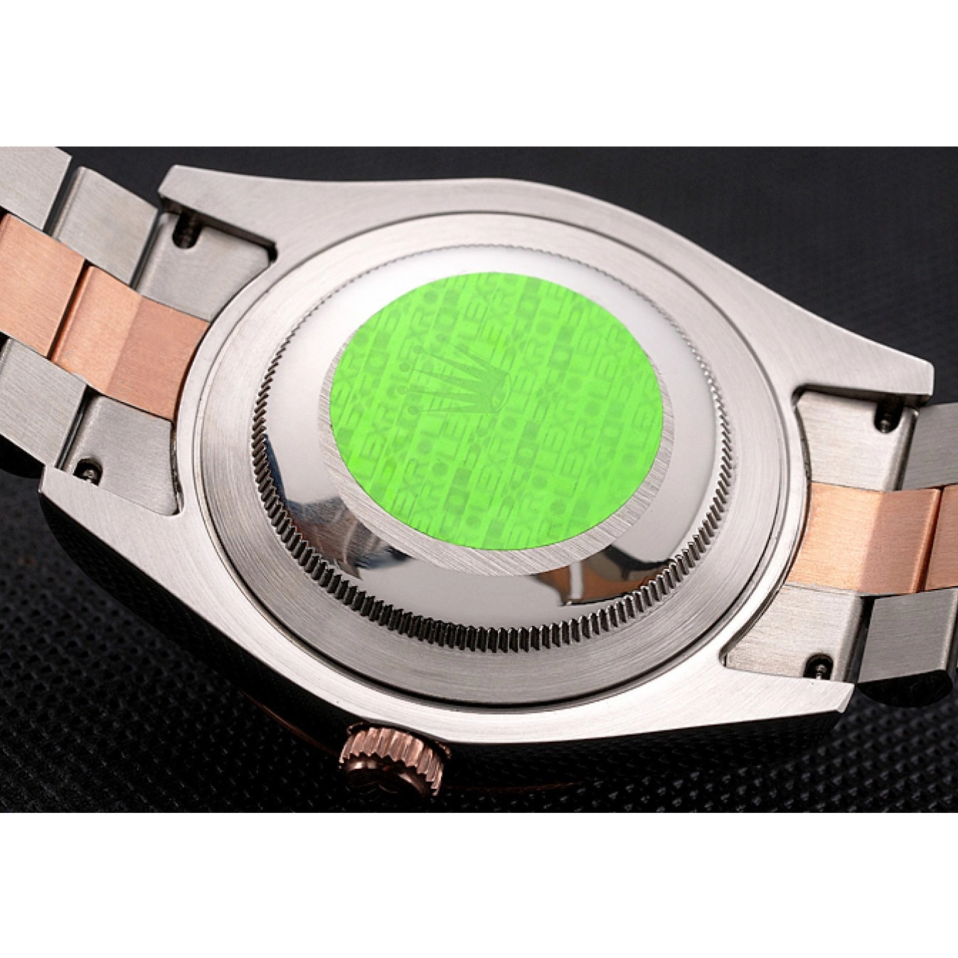 Good copy rolex watches Rolex Tone Gold Steel Bezel Stainless Dial Rose Swiss Case And Two Bracelet Datejust 0522